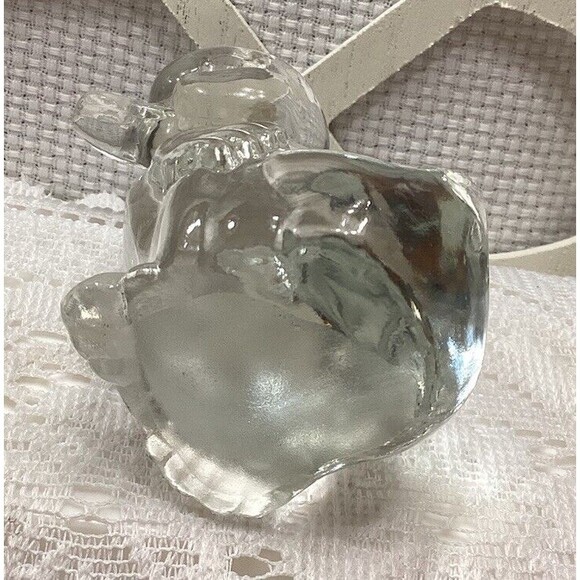 Clear Art Glass Duckling Paperweight Farm Decor Figure Fenton Style Unmarked - Picture 7 of 13